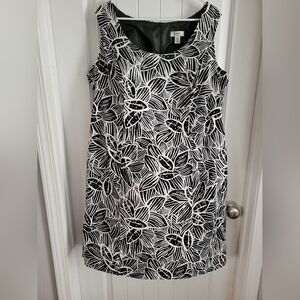 Catos Women Sleeveless Black and White Print Dress 20W Made in USA